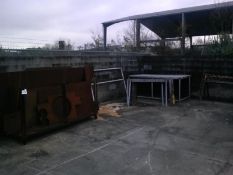 Lot of Assorted Iron Plating, Iron Horses, and a Particle Operator's Platform