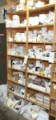Contents of 7-Shelves including Assorted Allen Bradley Electrical Supplies including Auxiliary