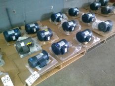 Assorted Brand New, Out of Box, Motors and Drives, Includes (11) Leeson, (1) Baldor, hp Ranging from