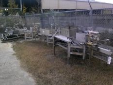 Sections of S/S Dairy Conveyor Corp. Case Conveyor, Includes Curves and Straight Sections