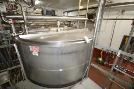 2001 DCI 2,000 Gal. Hinged Lid / Cone Bottom Jacketed S/S Blend Tank, S/N JC0164-B with Bottom Sweep
