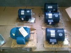 Assorted Brand New, Out of Box, Motors and Drives, Includes (4) Leeson, and (1) Weg, hp Ranging from