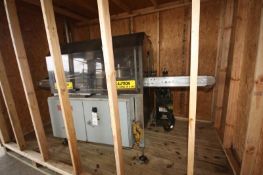 CMS Gilbreth Trine Wrap Around Labeler, S/N 107M45176 with Mitsubishi FX4818 PLC Controls, Smart