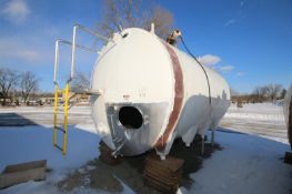 Aprox. 4,500 Gal. Horizontal Jacketed S/S Tank with Vertical Agitator, Spayball and Door (Interior