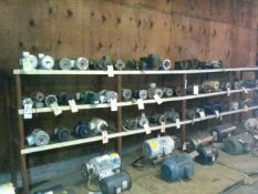Aprox. (50) Baldor, Leeson and Tigear 1/4 hp to 2 hp Smaller Motors on (3) Shelves
