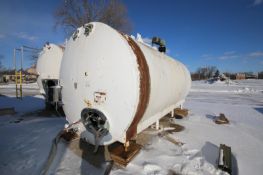 Heil 5,800 Gal. S/S Horizontal Inside Jacket Tank, S/N 72497 with Vertical Agitator, Coils,