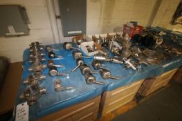 Large Lot of S/S Air Valve Actuators and Parts, Plug Valve Bodies, Pump Motor, Impellers,