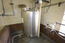 Aprox. 270 Gal. Hinged Lid S/S CIP Tank with Float and Lumenite Probe (Tank Dimensions Aprox. 48