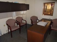 Contents  of (2) Offices by Production Area, Includes Wall Cabinet, Wood Desk, (3) Metal Desks, (7)