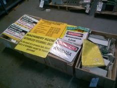 Large Lot of New Osha Warning Signs and Pipe Labeling Materials