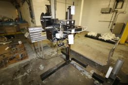 AutoLabe Pressure Sensitive Label Applicator on Adjustable Stand with Kato Coder Head