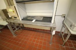 All S/S Table with Square Stock Legs - Dimensions Aprox. 6 ft. L x 32