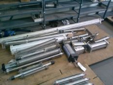 Lot with Aprox. (25) Assorted Sized Used and Rebuilt Air Cylinders