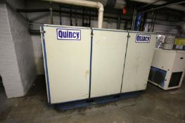 Quincy 75 hp Screw Air Compressor, Model Q350, S/N SI03WCW2LD 35661, Water Cooled, 480 V â€“ 3