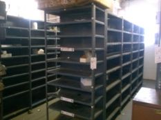 10-Sections of Metal Parts Shelves with Contents - Back to Back Shelves (Row B)