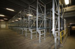 20-Sections Steel King 5-Deep and 6-Deep 3-High Galvanized Drive-In Pallet Racking - Overall