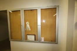 (3) Wall Mounted Bulletin Boards - Enclosed Glass