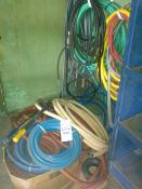 Large Lot of Hose including Many Feet of Pressure Steam Hose and Garden Hose with Fittings