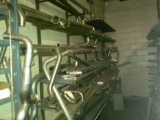 S/S Parts, Pipe and Fittings on West Wall including S/S Pipe, Parts and (6) Steel Shelves