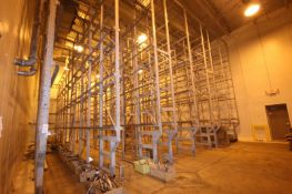 6-Sections Steel King 11-Deep 5-High Galvanized Driven-In Pallet Racking - Overall Dimensions Aprox.