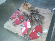 Large Rigging Chain, Moving Dollies and Several Cable Slings