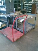 (3) Composite Parts Carts and Steel Warehouse Flat Truck