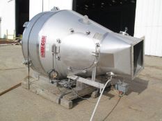 U-CON S.S. POWDER HOPPER, S/N NO-5045-520 – DOME TOP W/15 ½” DIA. OPENING, CONE BOTTOM W/SIDE BOLT