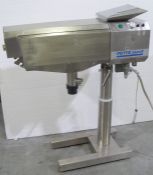 Fette Gratex Model No. 90 tablet deduster Stainless Steel Mounted On Adjustable
Frame Capacity: 10-