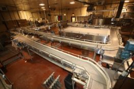 2000 Ambec Aprox. 100 ft of S/S Product Conveyor System with Plastic Chain, Straight & Curves,