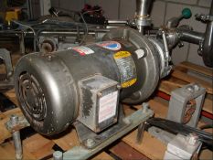 Thomsen stainless steel centrifugal pump with Baldor 3hp, 1745 drive motor.
Baldor Electric Motor,