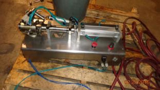 Single Head Piston Filler, Foot Operated (LOCATED IN IOWA, RIGGING INCLUDED WITH SALE PRICE)***