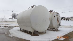 Aprox. 6,500 Gal. Insulated S/S Horizontal Tank with Vertical Agitator and Dual Sprayballs (Interior