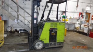 Clark Stand Up Electric Fork Lift Truck with Tilt capability -  Green (LOCATED IN IOWA)***EUSA***