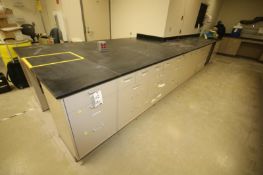 Hamilton L-Configuration Partial Wall Mounted and Partial Double Sided Acid Resistant Top Laboratory