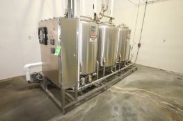 Skid-Mounted 3-Tank CIP System with (3) Perma-San 241 Gal. CVS S/S Tanks, S/N 76064-2, S/N 76064-3
