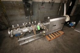 2000 F. Aoustin Aprox. 4Â W Twin Screw S/S Sanitary Grade Horizontal Extruder, Model 819B, S/N