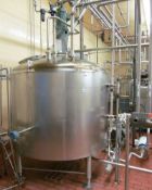 Cherry Burrell 800 Gallon Procressor, S/N 87F-170-1, Dome Top, Flat Bottom, 15 HP Top Mount Lightni