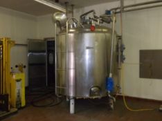 Creamery Package 1,000 Gallon Processor, Top Mounted Prop agitator, CIP Spray Balls, Great C