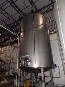 SFI 5,000 Gallon Insulated S/S Mixing Tank, Stainless Steel Construction, Dome top with Top entering