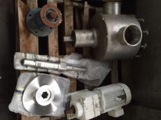 5 Pallets of New and Spare Sine Pump Parts Includes, NEW S/S Rotor, NEW S/S Shaft, NEW Head