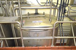 2,000 Gallon Dome Top Dish Bottom S/S Mixing Tank, Bridge Top Mounted 15 HP Sharpe Agitator, 3
