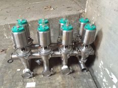 Tri-Clover Air Valve Cluster, (8) 761 Series 2-1/2