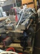 Lot of accumulation conveyor with drives, siderails, and belt, Mfg. Bevco.