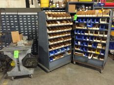 3-Piece Lot Includes, (2) 8-Shelf Mobile Parts Shelving, and Shop Push Cart