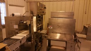 GREAT LAKES 708E-27 S/N BO286 OVER WRAPPER WITH SHRINK TUNNEL, 708E-27 S/N BO286, OUTFEED ROLLER