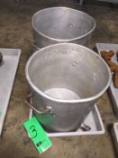 Lot of 2 Aluminum Pots -One with Opening Capped at the Bottom about 18