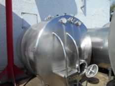 Chicago Stainless All S/S 2,000 Gallon Horizontal Tank, S/N 995R, Vertical Agitator, 2