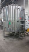 Aprox. 2,500 Gal. S/S Dome Top, Cone Bottom S/S Mix Tank with Glycol Jacket on Bottom Third and