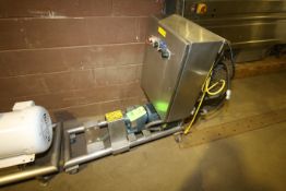 Aprox. 2 hp SEW Motor with Drive - 19.27 Ratio Mounted on Portable S/S Frame with Mounted S/S