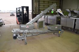 Loos S/S Portable Dual Screw Auger Conveyor, S/N 4124-0902 with Aprox. 8-1/2 ft. and 9 ft. L x 6